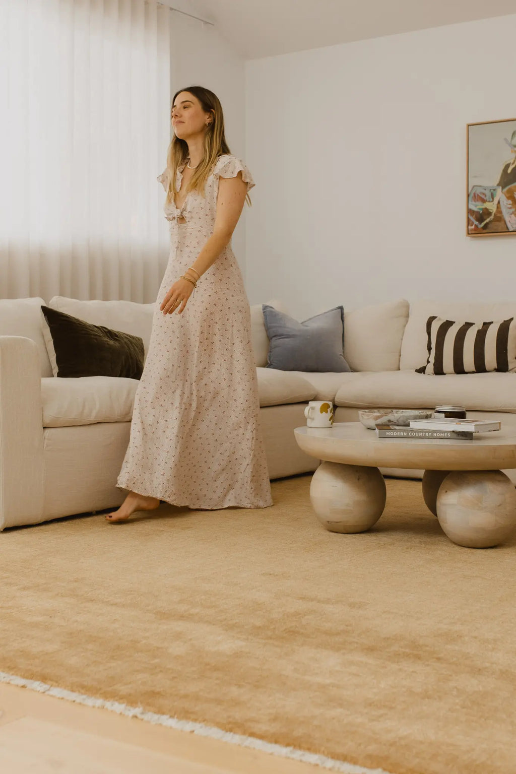 Bhakti Abrash Wool Blend Rug in Gold