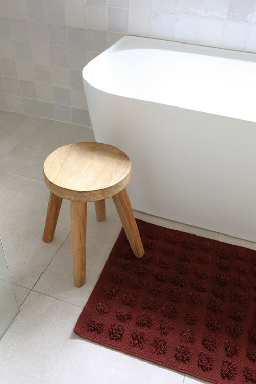 Merry Handwoven Cotton Bathmat in Mulberry