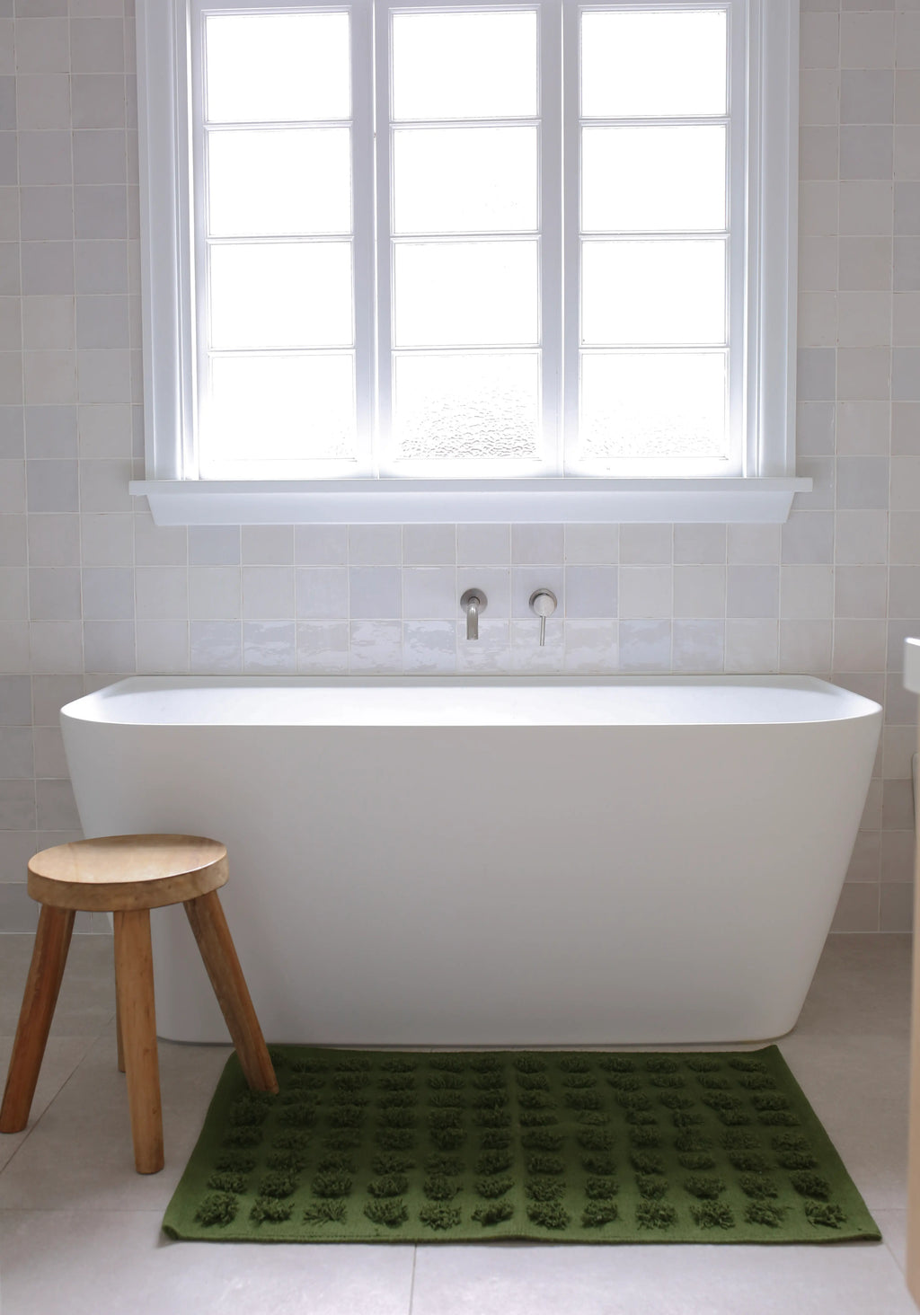 Merry Handwoven Cotton Bathmat in Forest Green