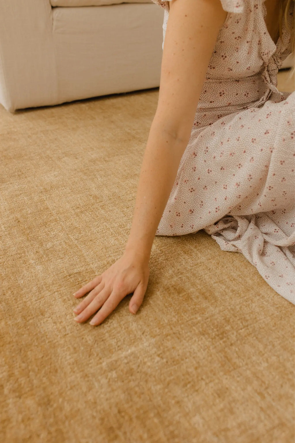 Bhakti Abrash Wool Blend Rug in Gold