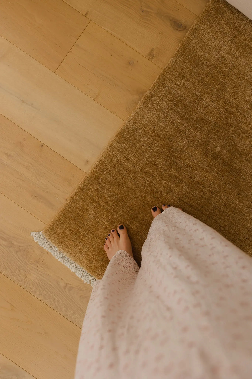 Bhakti Abrash Wool Blend Rug in Gold