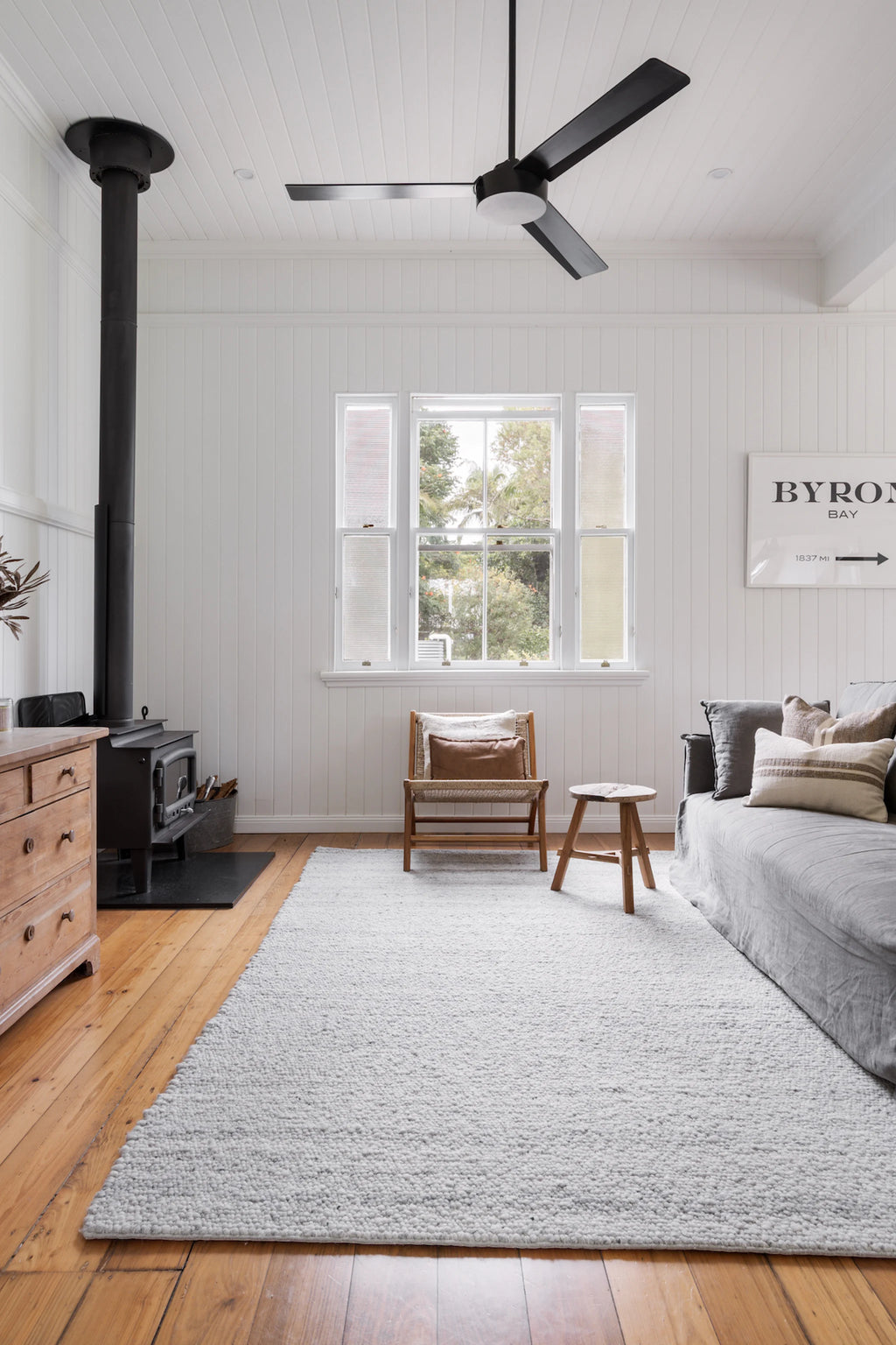 Eltham Popcorn Wool Rug in Grey