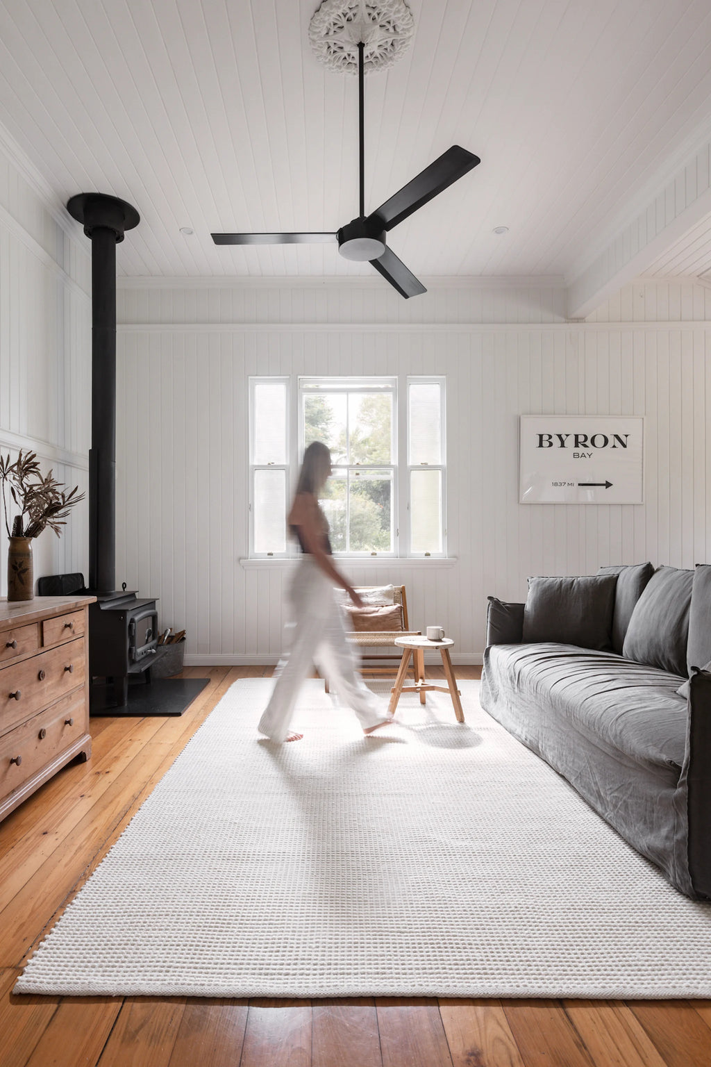 Soma Loop Wool Rug in Ivory