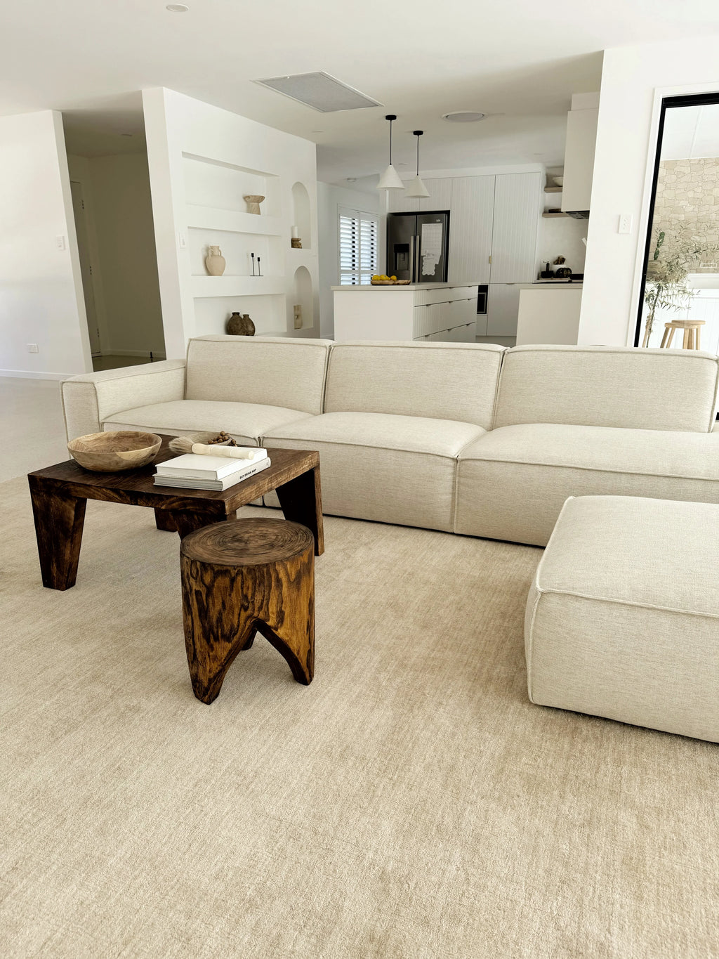 Bhakti Abrash Wool Blend Rug in Oyster