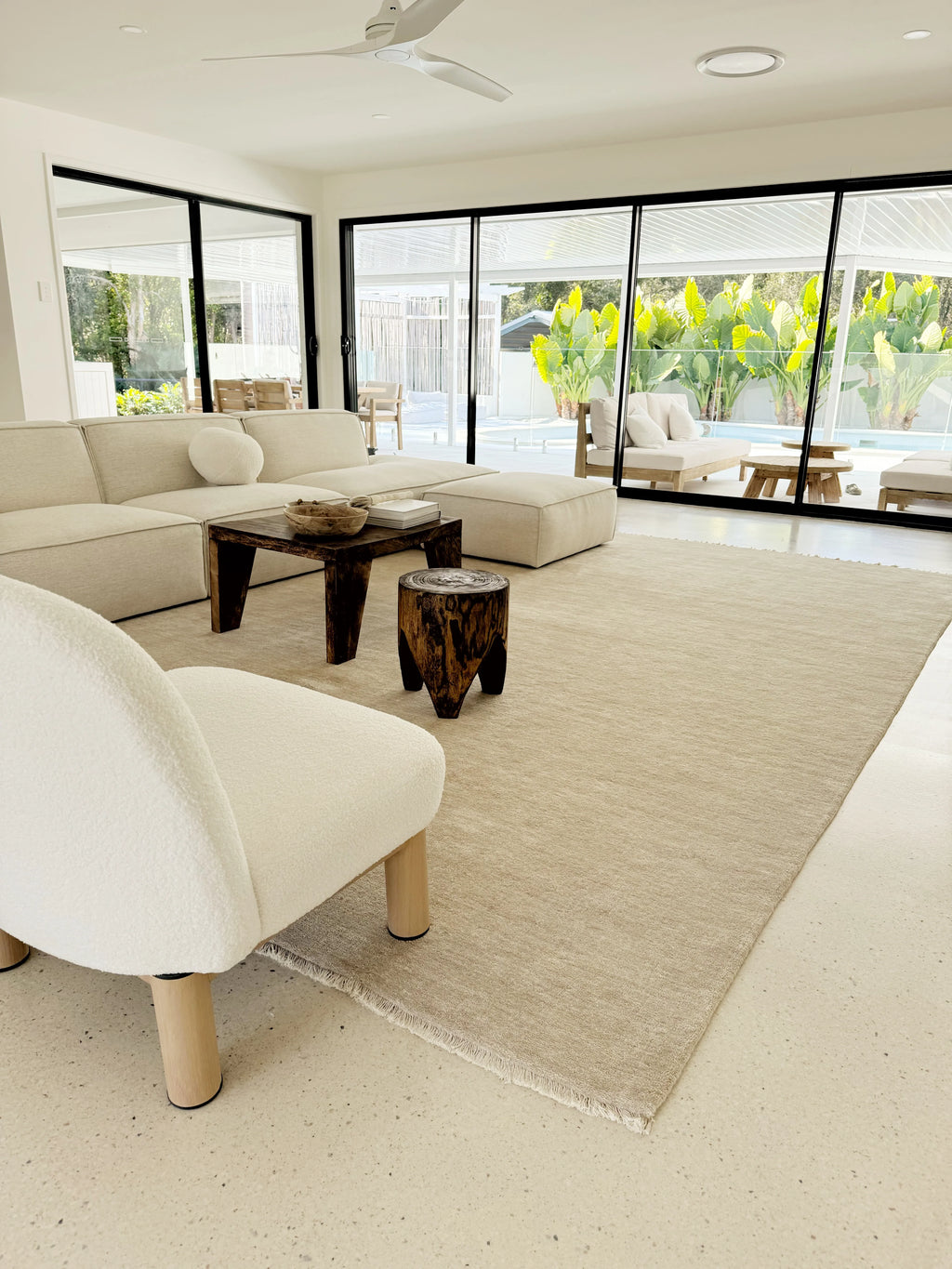 Bhakti Abrash Wool Blend Rug in Oyster