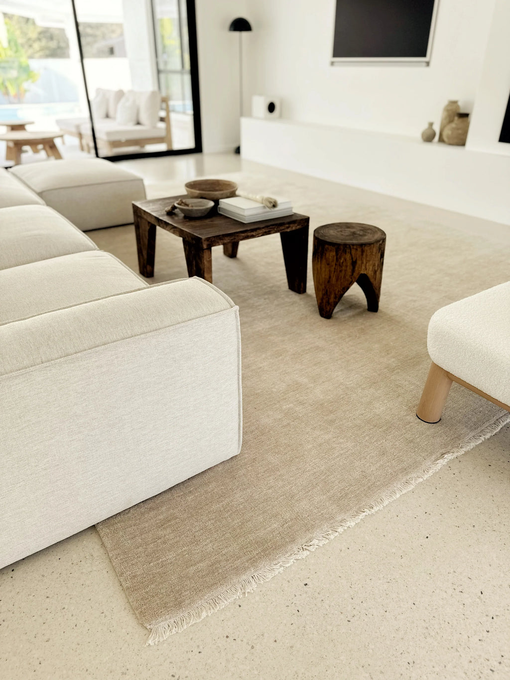 Bhakti Abrash Wool Blend Rug in Oyster