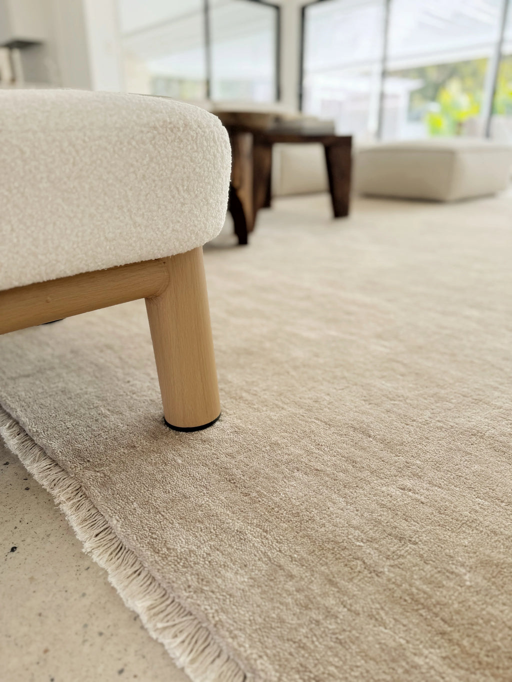 Bhakti Abrash Wool Blend Rug in Oyster