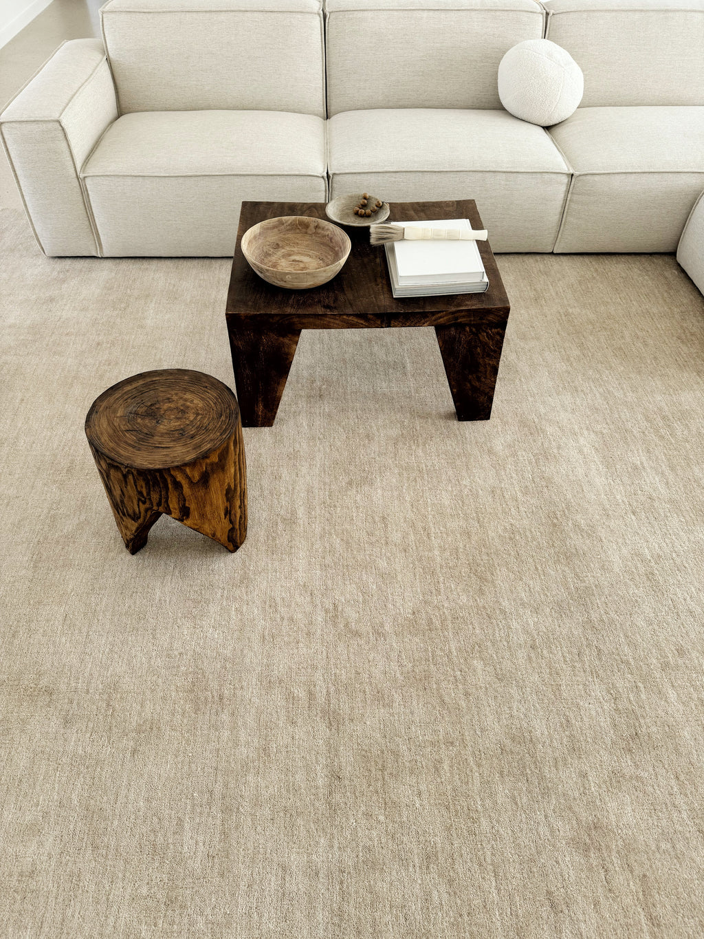 Bhakti Abrash Wool Blend Rug in Oyster