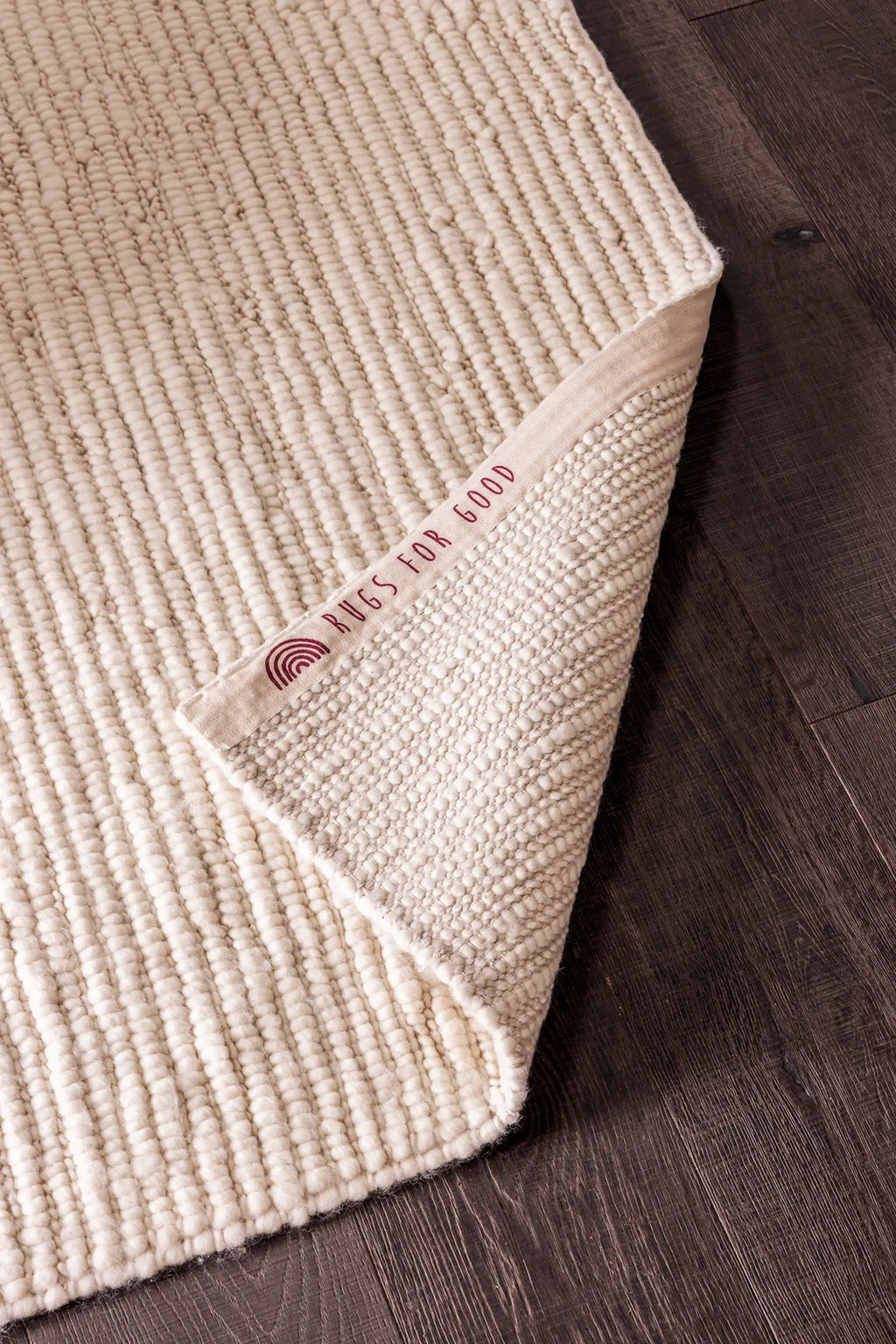 Bangalow Undyed New Zealand Wool Rug in White