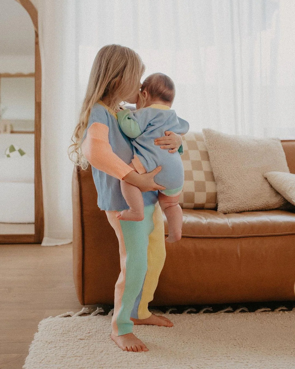 Sapna Hand Knotted New Zealand Ribbed Wool Rug in Ivory