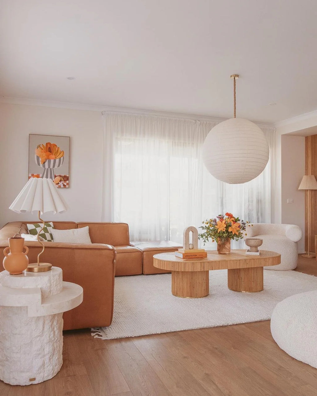 Sapna Hand Knotted New Zealand Ribbed Wool Rug in Ivory