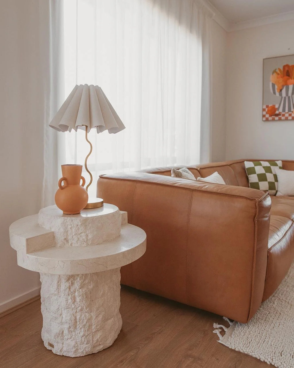 Sapna Hand Knotted New Zealand Ribbed Wool Rug in Ivory