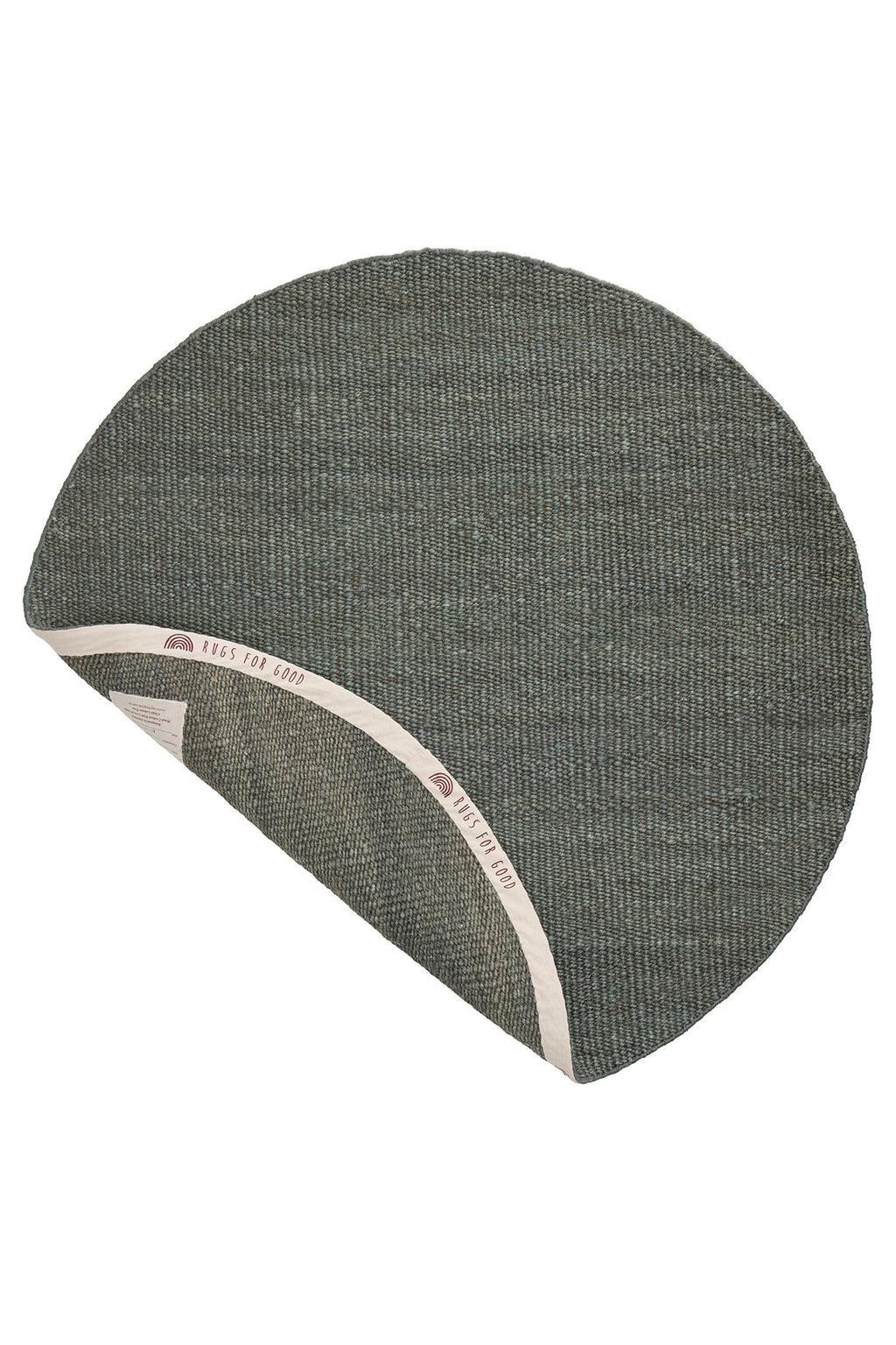 Dharana Jute Round Rug in Olive