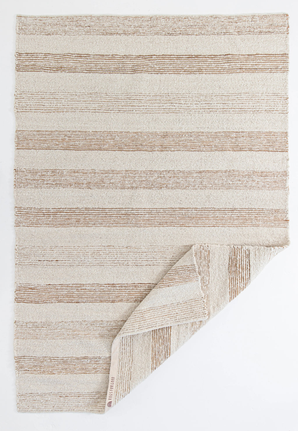Laguna Wool and Jute Striped Rug in Ivory