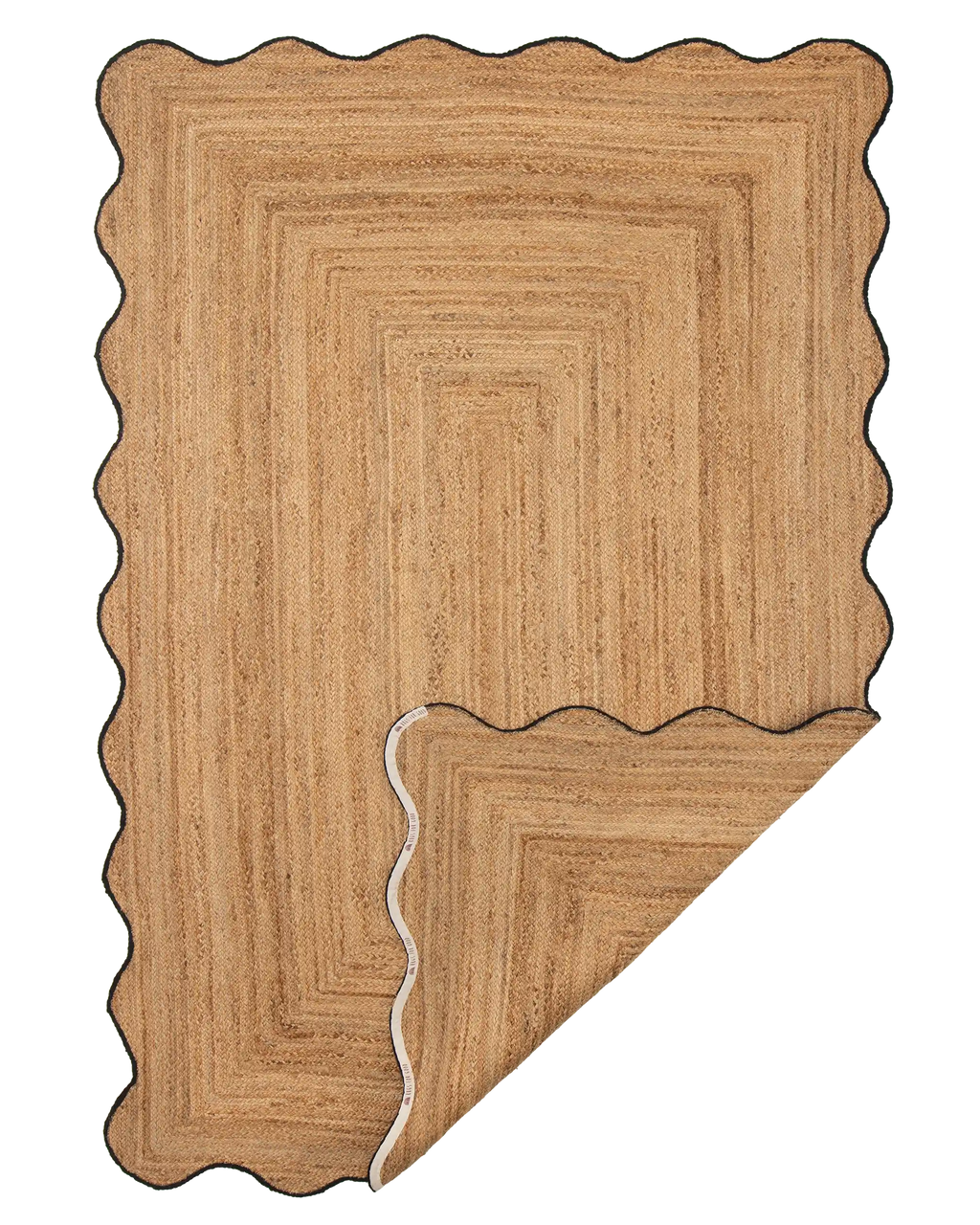 Marigold Wavy Jute Rug in Black