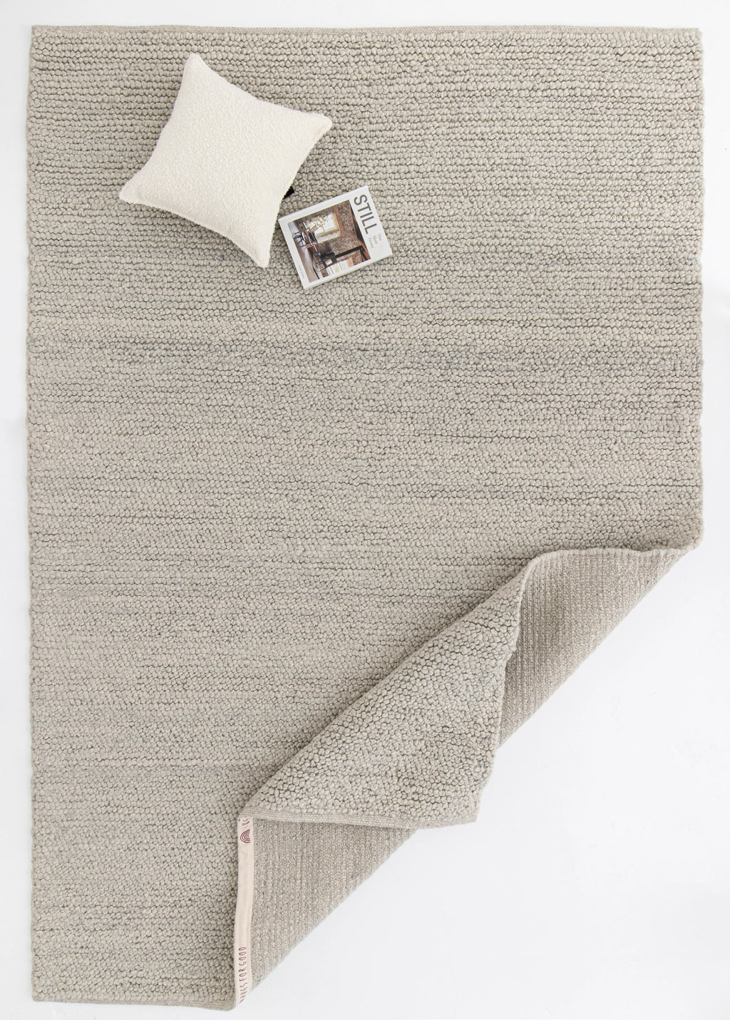 Newport Pebbly Weave Wool Rug in Grey