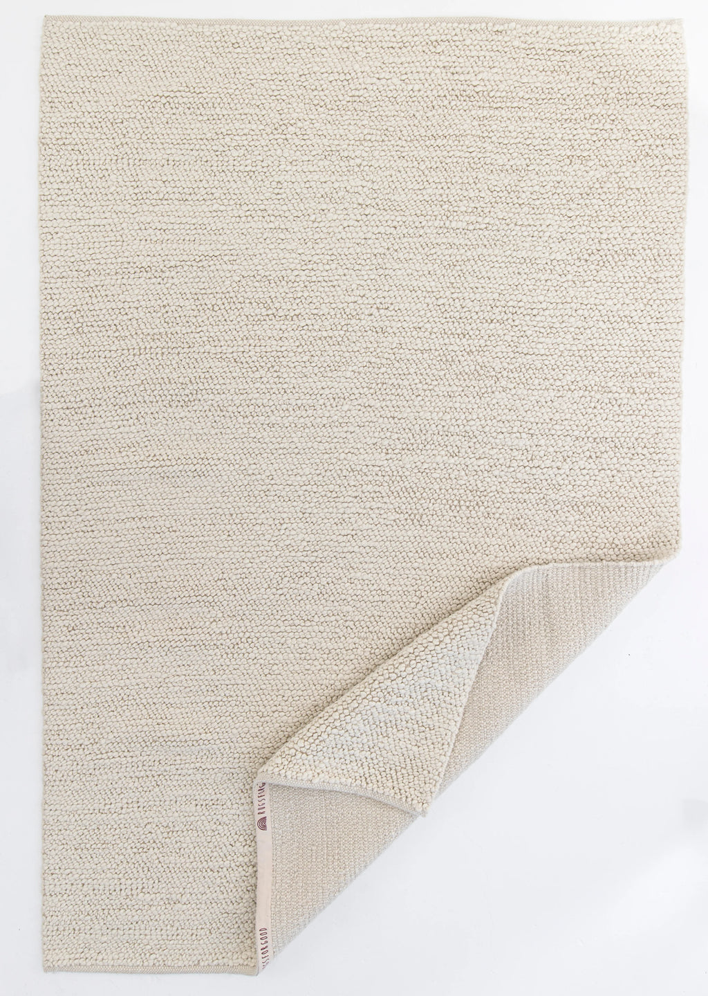 Newport Pebbly Weave Wool Rug in Ivory