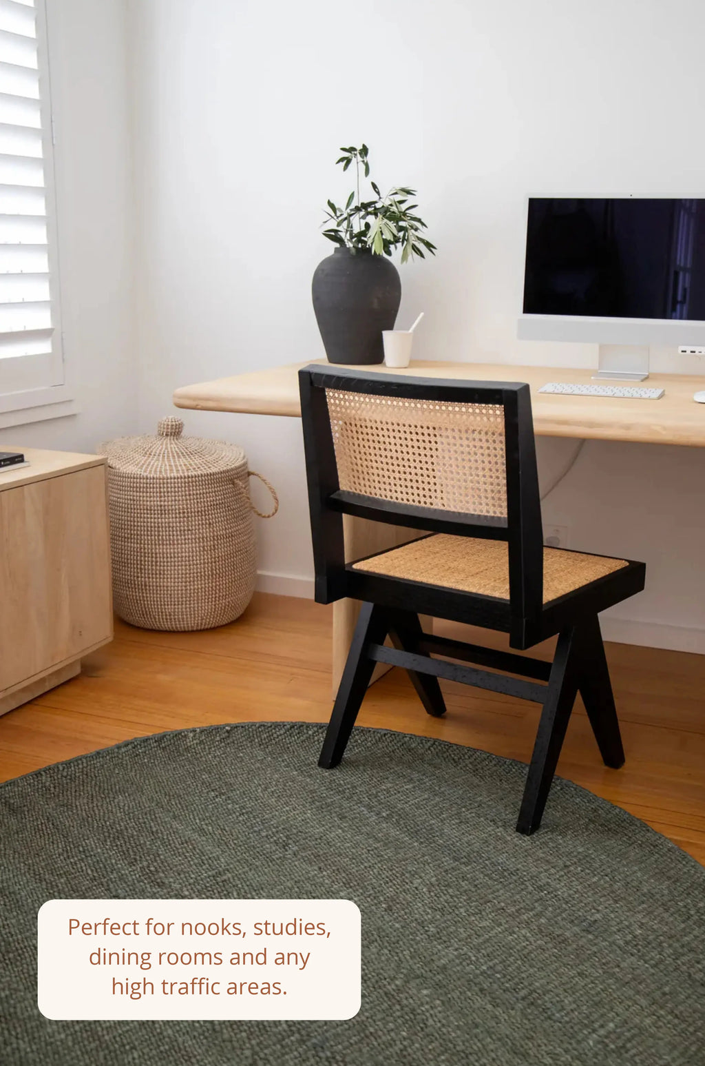 Dharana Jute Round Rug in Olive