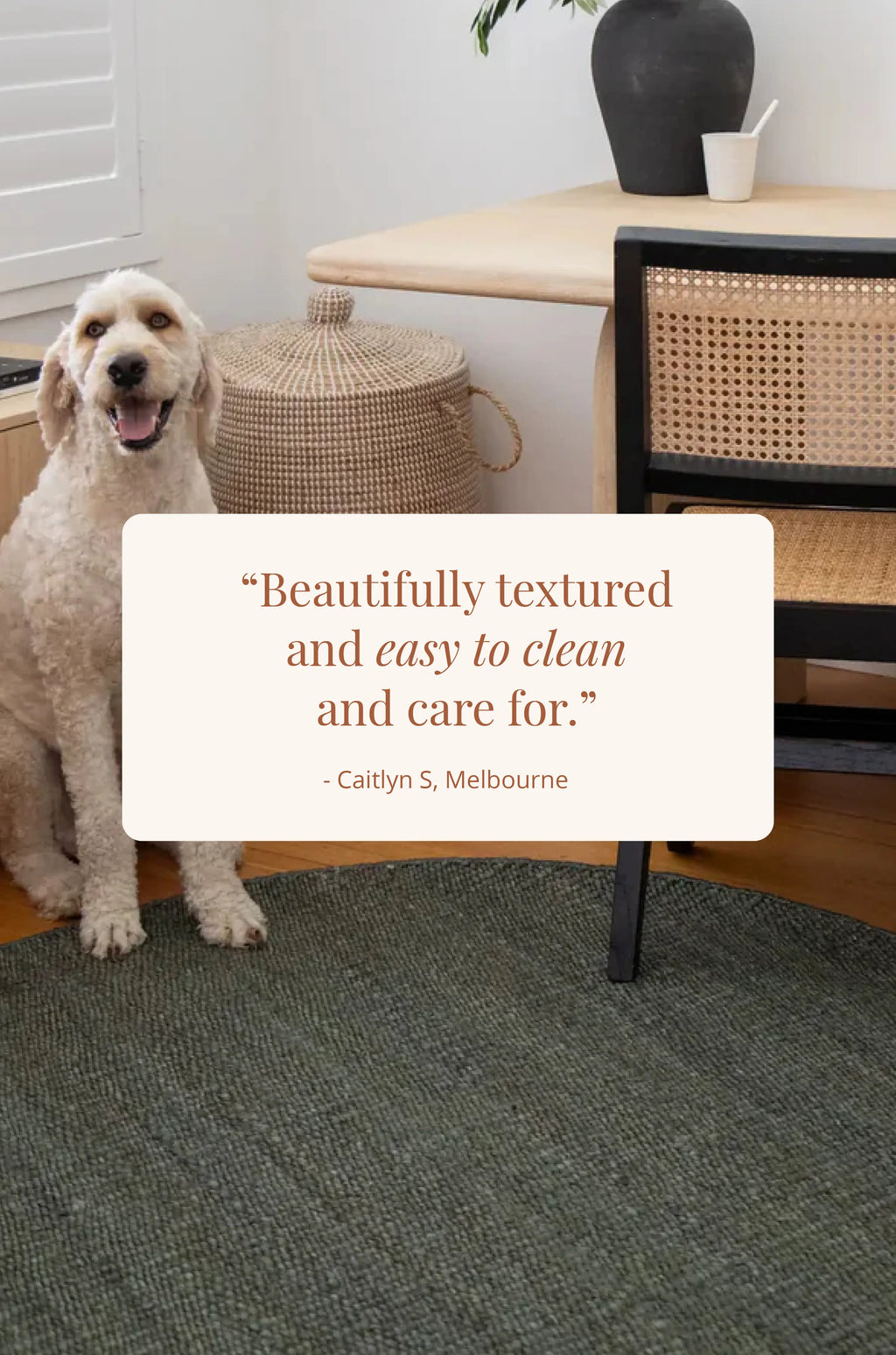 Dharana Jute Round Rug in Olive