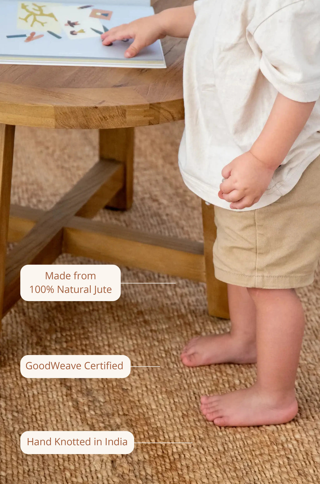 Dharana Jute Round Rug in Natural