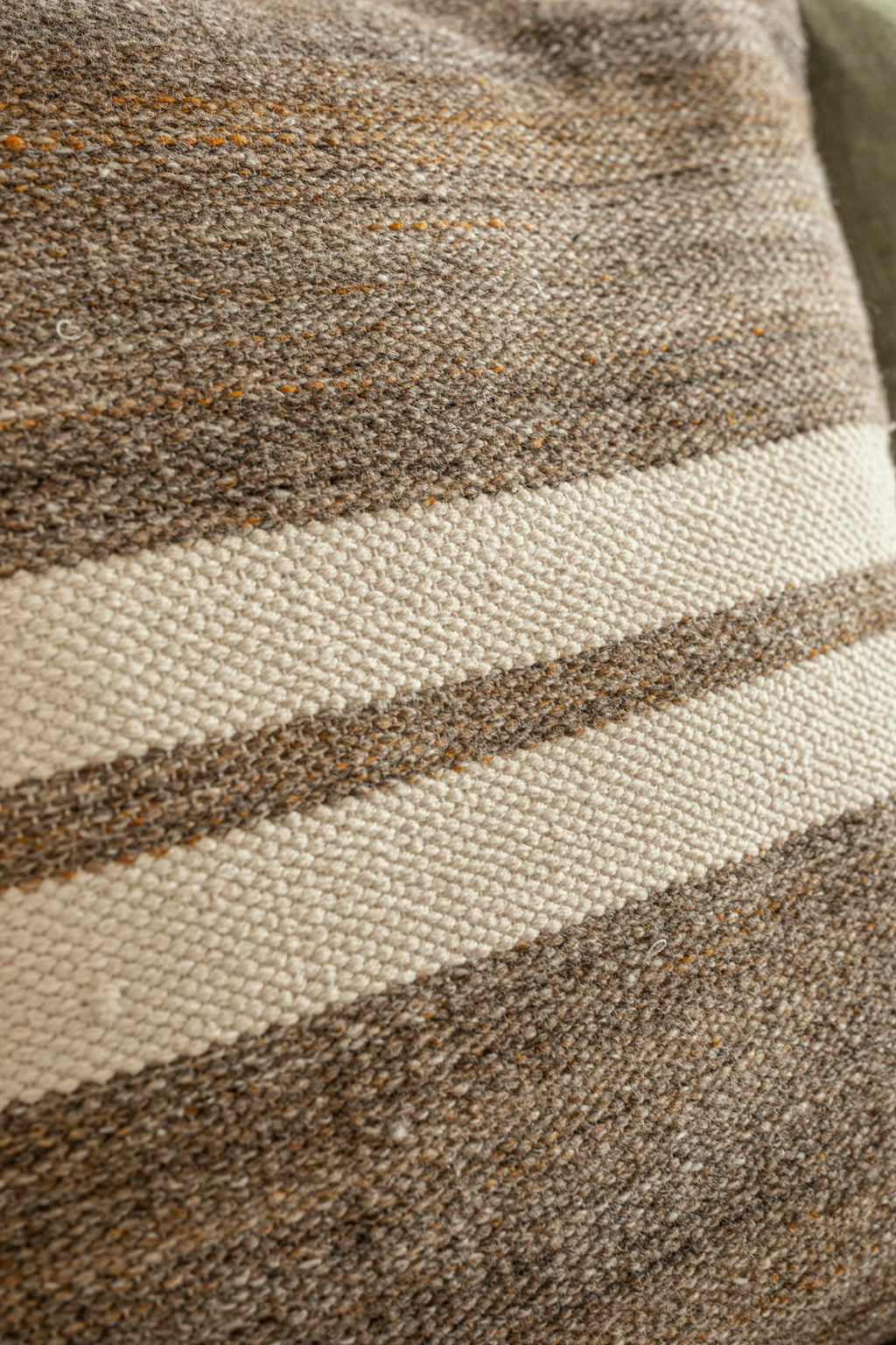 Amaya Striped Cushion in Natural Brown