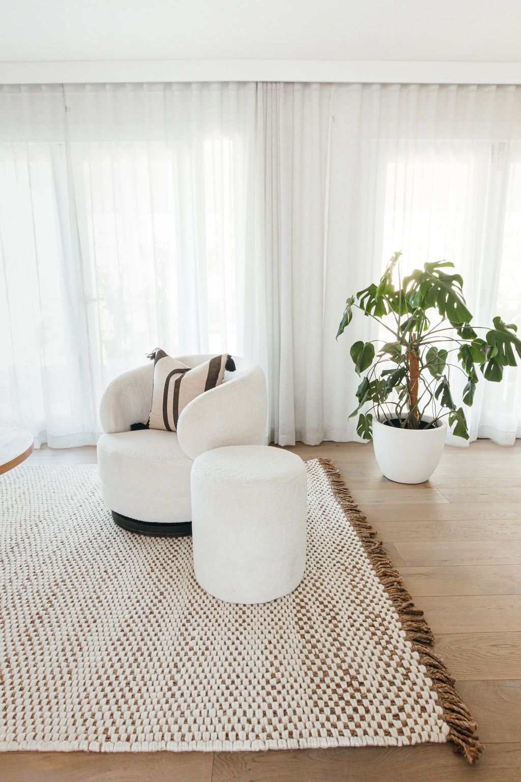 Samyati Wool and Jute Rug in Ivory