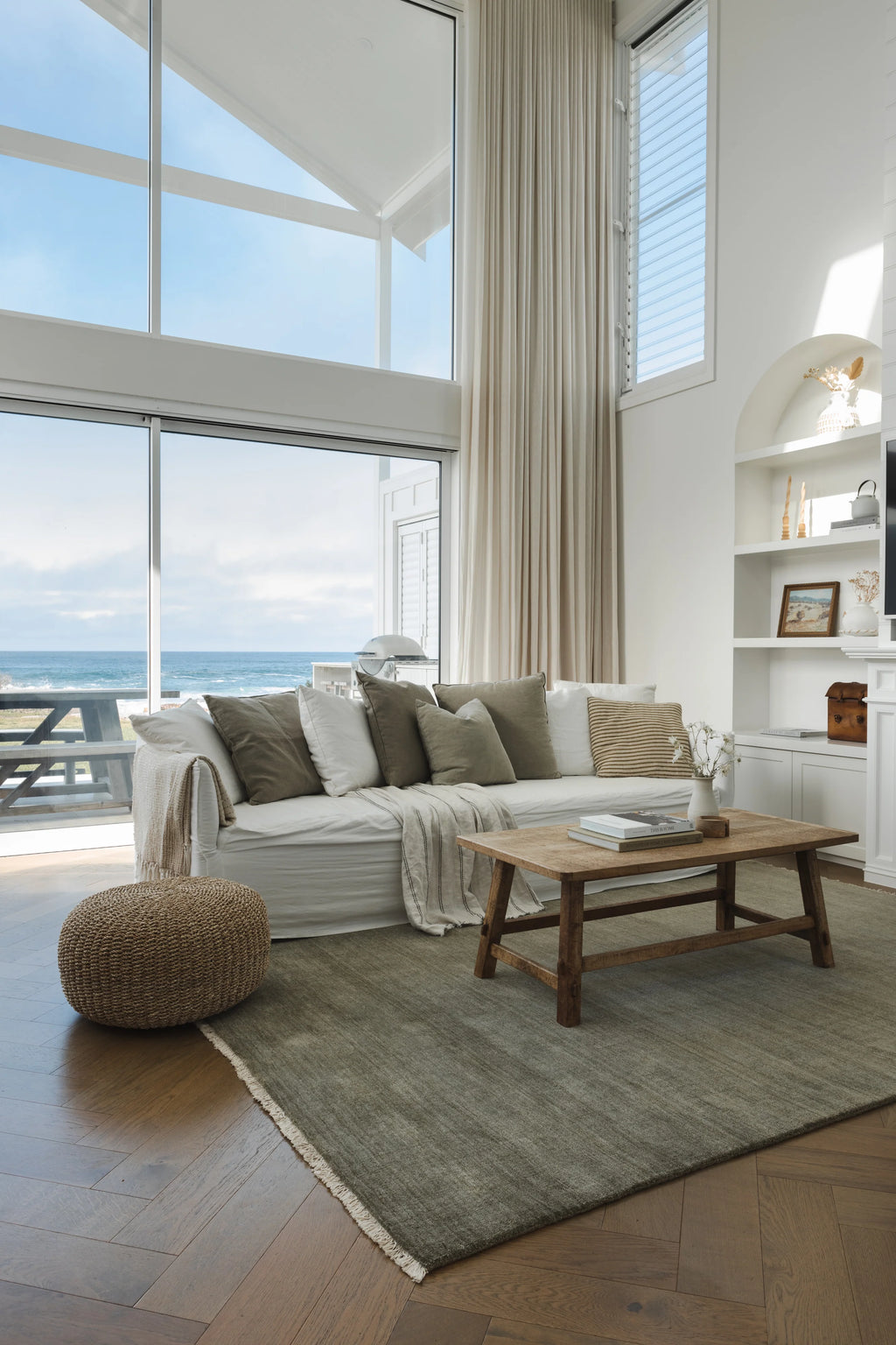 Bhakti Abrash Wool Blend Rug in Olive