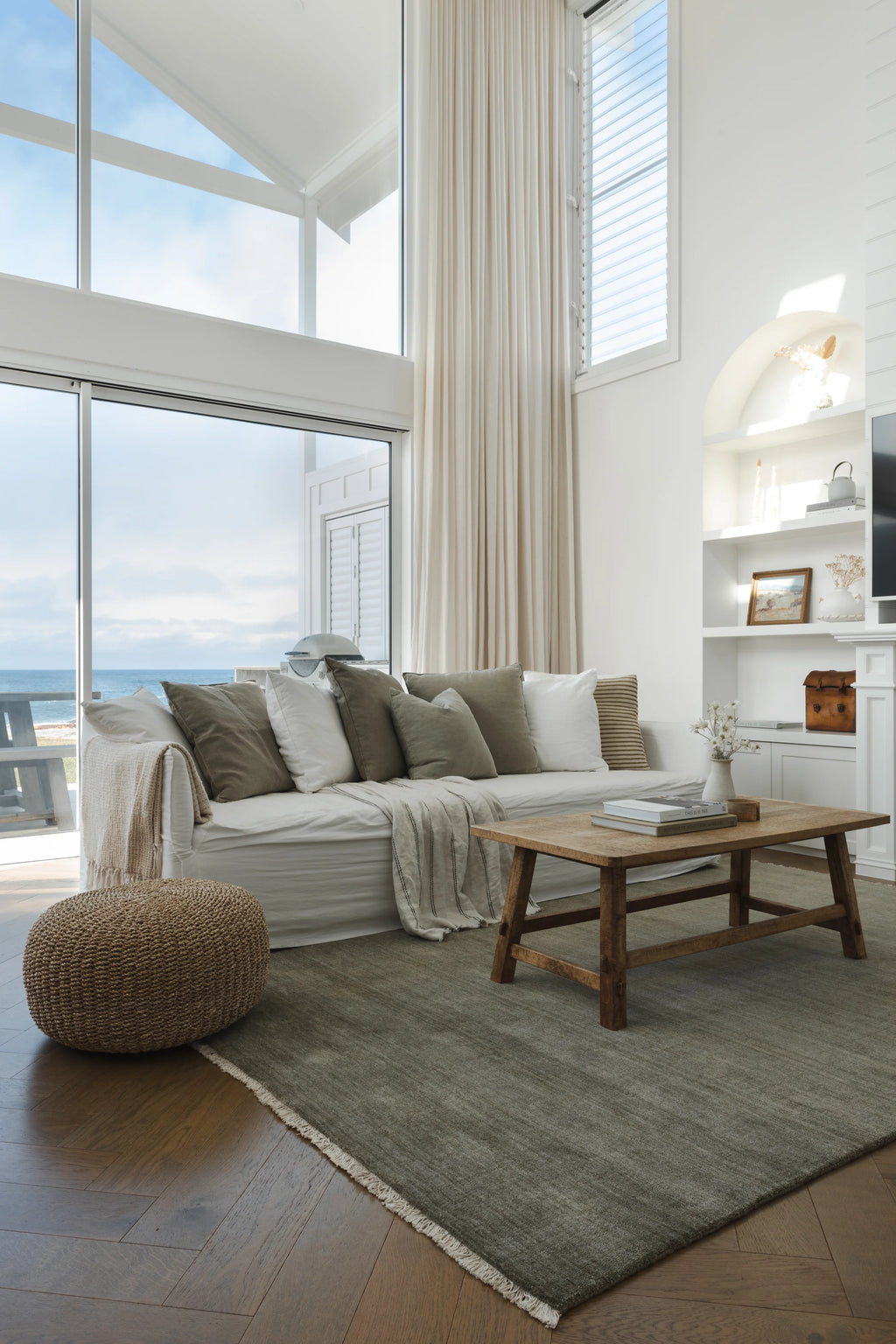 Bhakti Abrash Wool Blend Rug in Olive