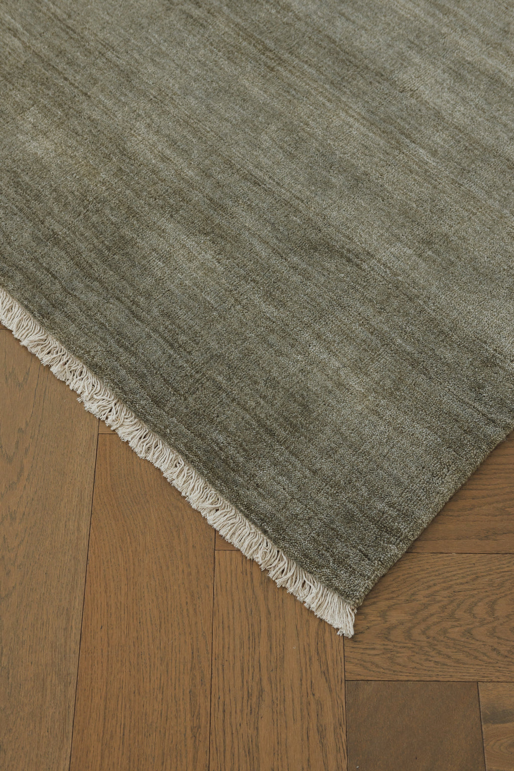 Bhakti Abrash Wool Blend Rug in Olive