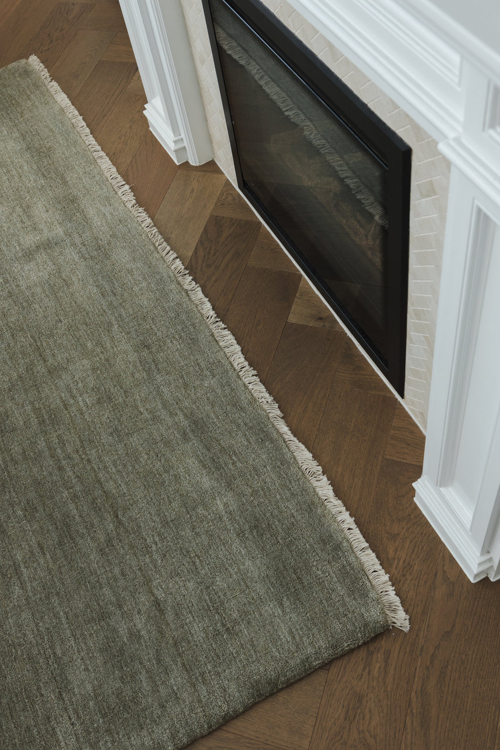 Bhakti Abrash Wool Blend Rug in Olive