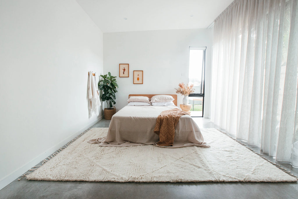 Prana New Zealand Wool Hand Knotted Rug in Ivory