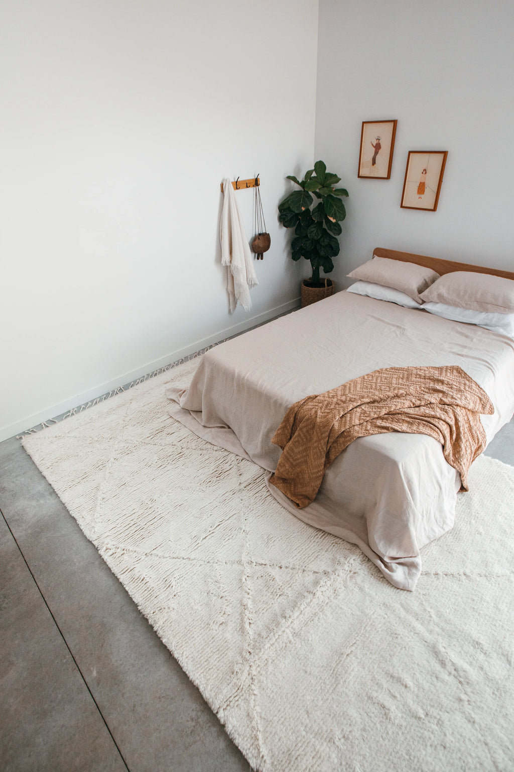 Prana New Zealand Wool Hand Knotted Rug in Ivory