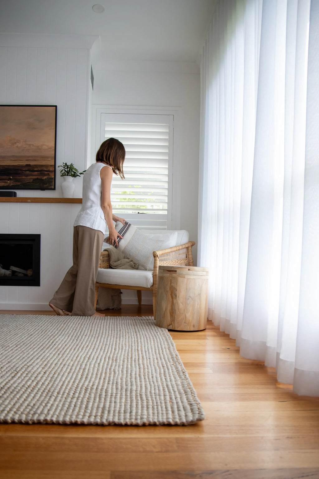 Alskar Handwoven Wool and Jute Rug in Beige