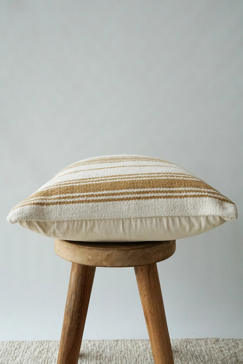 Solana Striped Cushion in Mustard