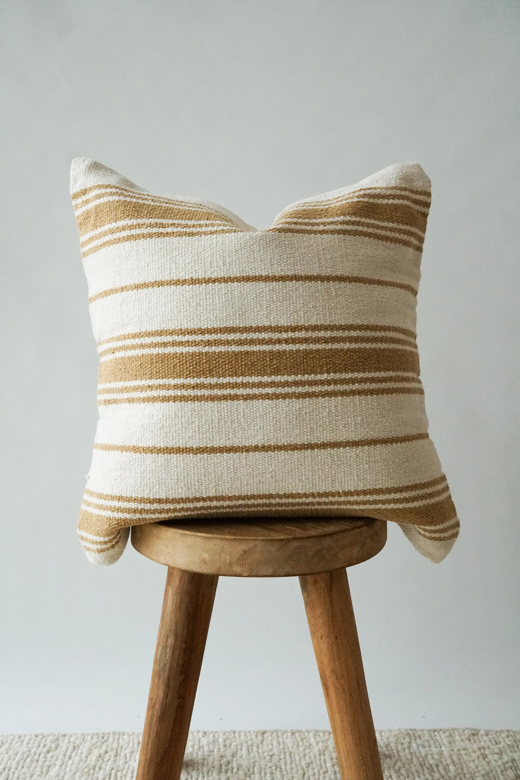 Solana Striped Cushion in Mustard
