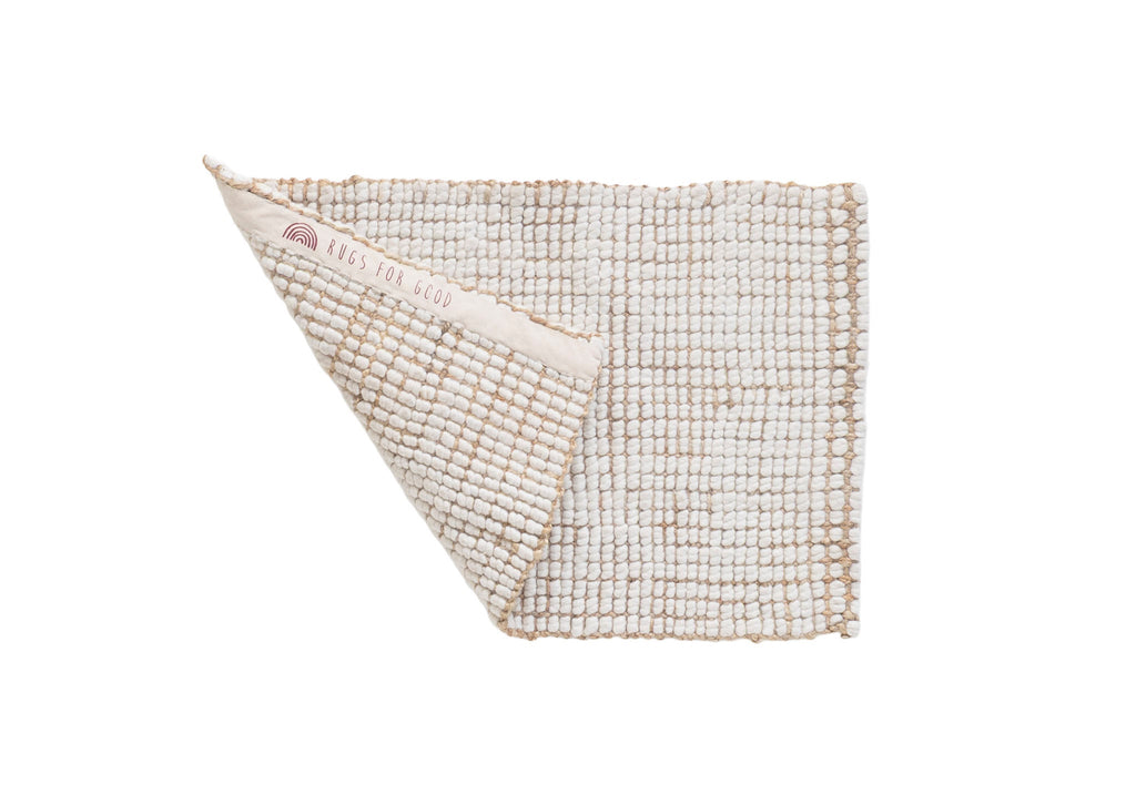 Alskar Handwoven Wool and Jute Doormat in Ivory