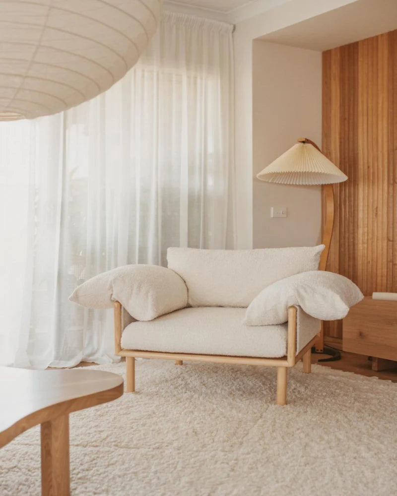 Prana New Zealand Wool Hand Knotted Rug in Ivory