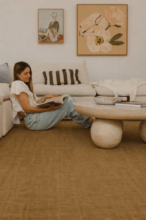 Bhakti Abrash Wool Blend Rug in Brown Butter