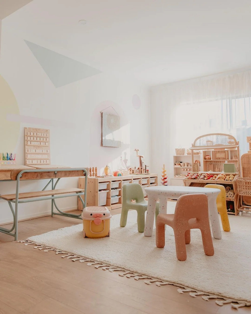 Sapna Hand Knotted New Zealand Ribbed Wool Rug in Ivory