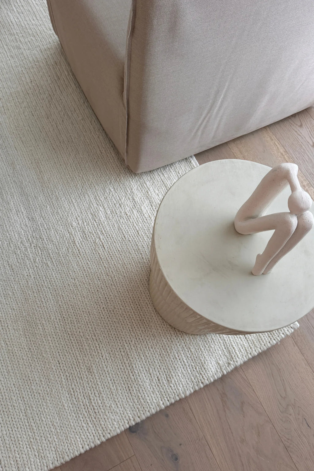 Satvik Braided Wool Rug in Chalk