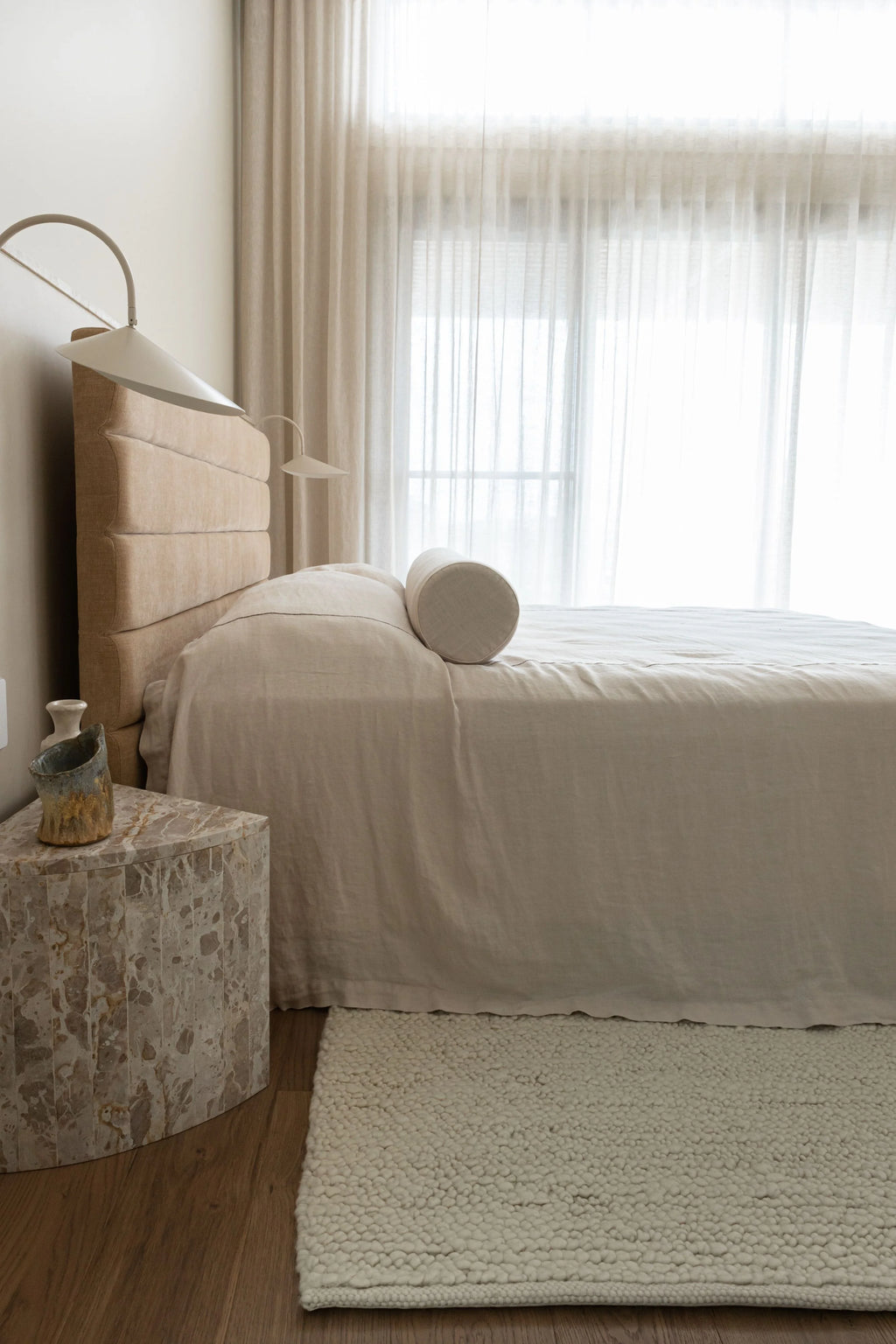 Newport Pebbly Weave Wool Rug in Ivory