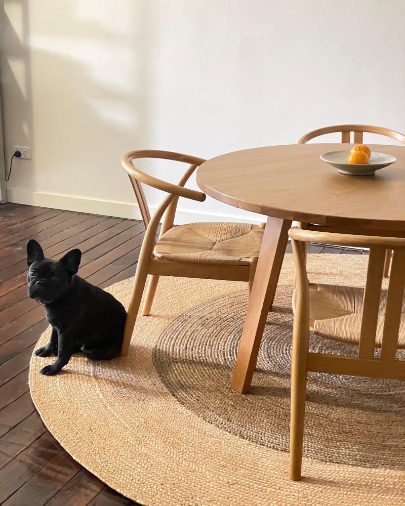 Ananda Round Two Toned Natural Jute Rug