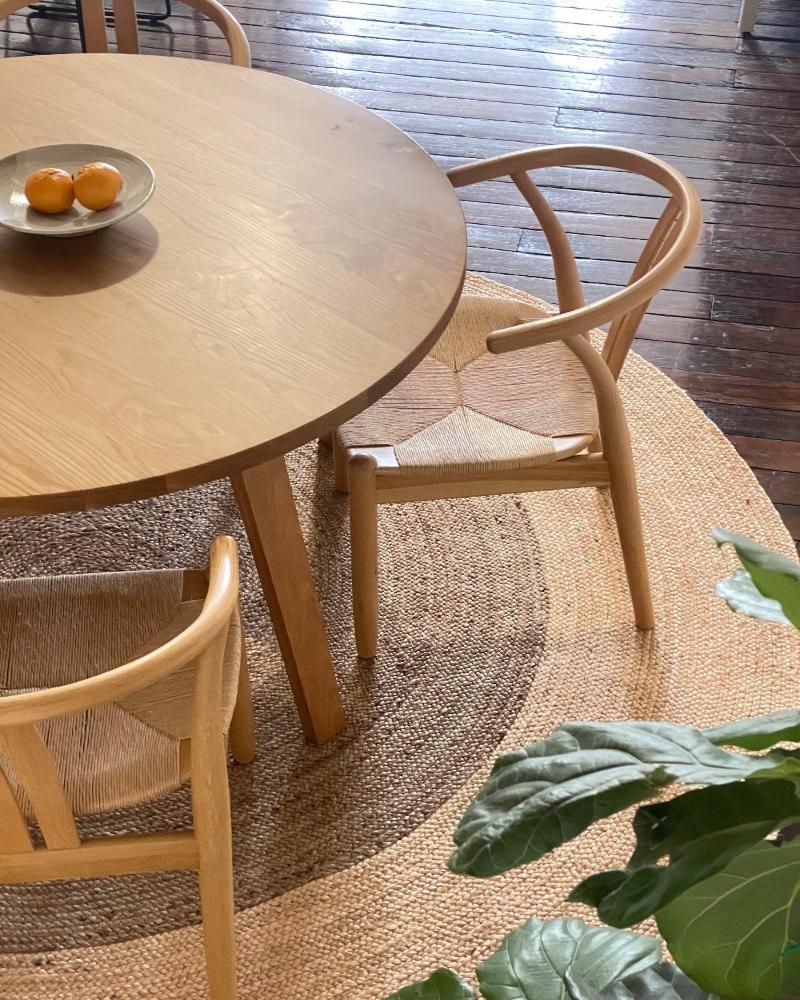 Ananda Round Two Toned Natural Jute Rug